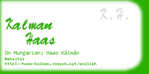 kalman haas business card