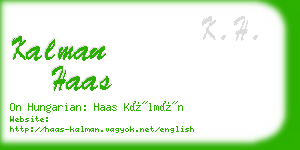 kalman haas business card